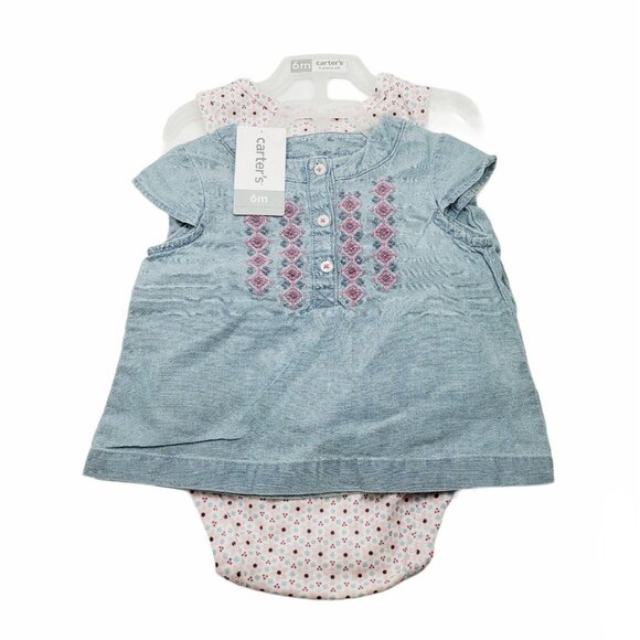 Carters 3 Piece Set Girl's Size 6 Months New - Picture 1 of 7
